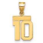 14k Small Polished Number 10 Charm