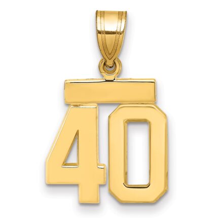 14k Small Polished Number 40 Charm