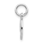 14KW White Gold Casted Script Letter D Initial Charm - Image 2