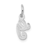 14KW White Gold Casted Script Letter G Initial Charm - Image 4