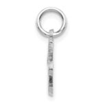 14KW White Gold Casted Script Letter J Initial Charm - Image 2