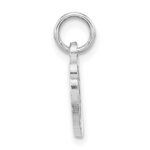 14KW White Gold Casted Script Letter O Initial Charm - Image 2