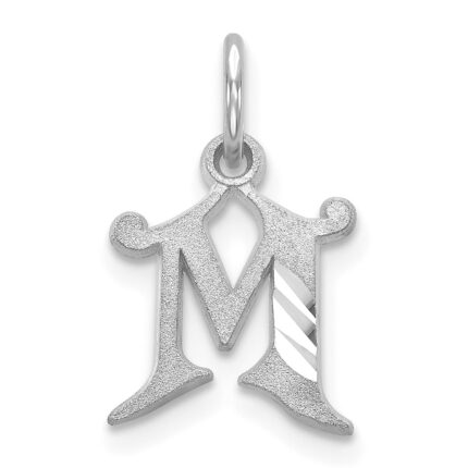 14KW Diamond-cut Letter M Initial Charm