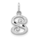 14KW Diamond-cut Letter S Initial Charm