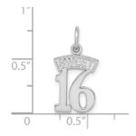 14k White Gold SWEET 16 Charm - Image 4