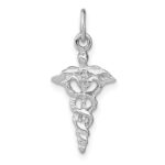 14k White Gold 3-D Caduceus Charm - Image 3