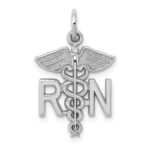 14k White Gold RN Registered Nurse Charm