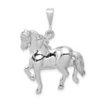 14k White Gold Polished Horse Charm