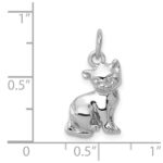 14k White Gold Cat Charm - Image 3