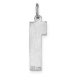 14kw Large Brushed Diamond-cut  Number 1 Charm - Image 4