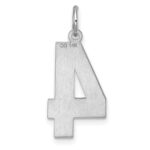 14kw Large Brushed Diamond-cut Number 4 Charm - Image 4