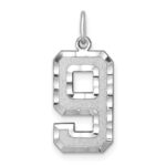 14kw Large Brushed Diamond-cut  Number 9 Charm