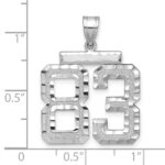 14kw Large Brushed Diamond-cut Number 83 Charm - Image 2