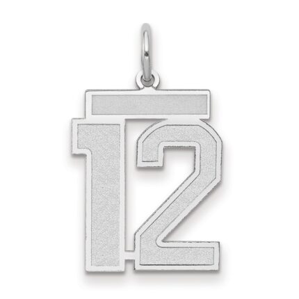 14kw Medium Satin Number 12 Charm