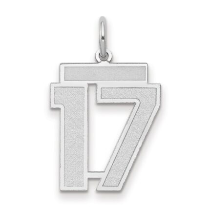 14kw Medium Satin Number 17 Charm