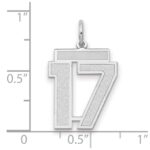 14kw Medium Satin Number 17 Charm - Image 2