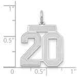 14kw Medium Satin Number 20 Charm - Image 2