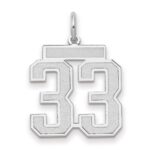 14kw Medium Satin Number 33 Charm