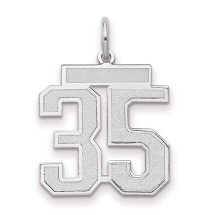 14kw Medium Satin Number 35 Charm