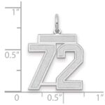 14kw Medium Satin Number 72 Charm - Image 2