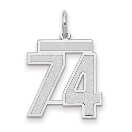 14kw Medium Satin Number 74 Charm