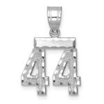 14kw Small Brushed Diamond-cut Number 44 Charm