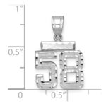 14kw Small Brushed Diamond-cut Number 58 Charm - Image 2