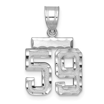 14kw Small Brushed Diamond-cut Number 59 Charm