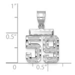 14kw Small Brushed Diamond-cut Number 59 Charm - Image 2