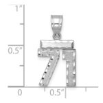 14kw Small Brushed Diamond-cut Number 71 Charm - Image 2