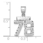 14kw Small Brushed Diamond-cut Number 78 Charm - Image 3