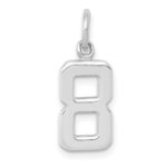 14kw Small Polished Number 8 Charm