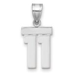 14kw Small Polished Number 11 Charm