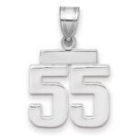14kw Small Polished Number 55 Charm