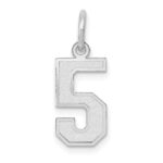 14kw Small Satin Number 5 Charm