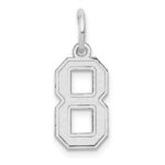 14kw Small Satin Number 8 Charm