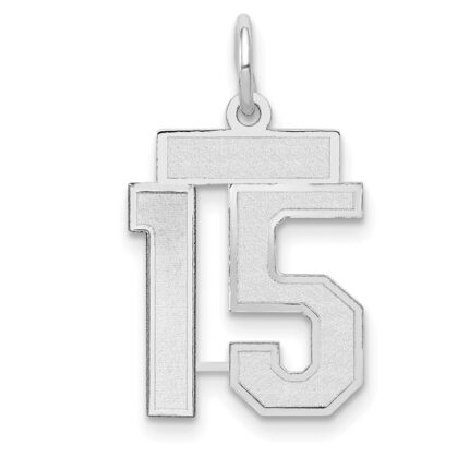 14kw Small Satin Number 15 Charm