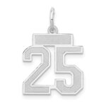 14kw Small Satin Number 25 Charm