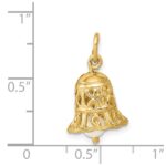 14k 3-D Wedding Bell with Freshwater Cultured Pearl Clapper Charm - Image 4