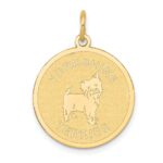 14k YORKSHIRE TERRIER 20mm Engravable Disc Dog Charm