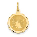 14K Wedding Bells 14mm Engravable Disc Charm