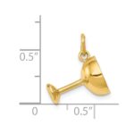 14k 3-D Champagne Glass Charm - Image 3