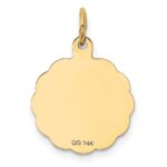 14k Love Birds Scalloped Border Engravable Disc Charm - Image 4