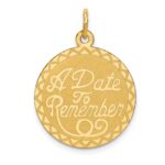14K A DATE TO REMEMBER 19mm Engravable Disc Charm