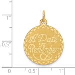 14K A DATE TO REMEMBER 19mm Engravable Disc Charm - Image 3