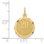 14K 20 ANNIVERSARY 15mm Engravable Disc Charm - Image 3