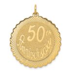 14K 50th ANNIVERSARY 29mm Engravable Disc Charm