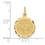 14K SPECIAL DAUGHTER 15mm Engravable Disc Charm - Image 3
