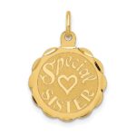 14K SPECIAL SISTER 15mm Engravable Disc Charm