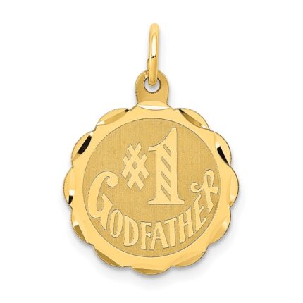 14K #1 GODFATHER 19mm Engravable Disc Charm